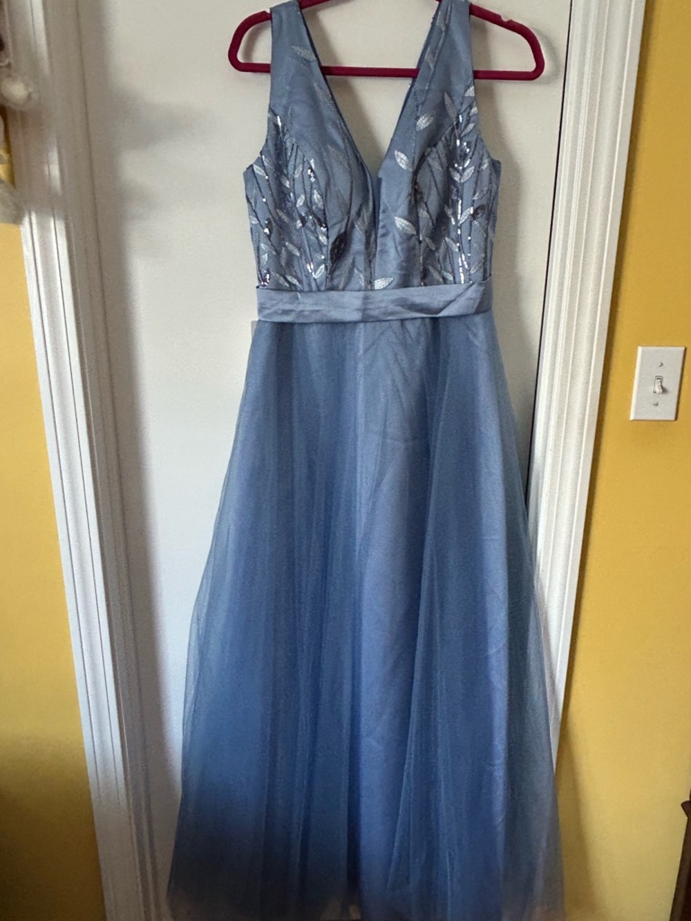 Formal Gown- size Large-silvery/blue